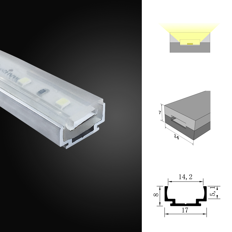 LED柔性灯带固定卡扣卡子卡座14宽套管霓虹灯带卡槽铝槽