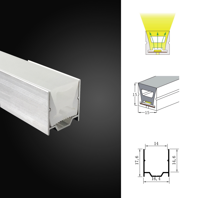 LED柔性灯带固定卡扣卡子卡座15宽套管霓虹灯带卡槽铝槽
