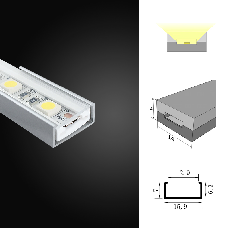 LED柔性灯带固定卡扣卡子卡座14宽套管霓虹灯带卡槽铝槽
